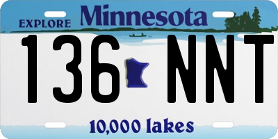 MN license plate 136NNT
