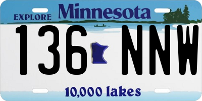 MN license plate 136NNW