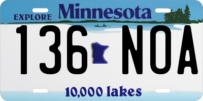 MN license plate 136NOA