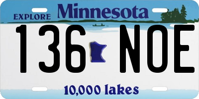 MN license plate 136NOE