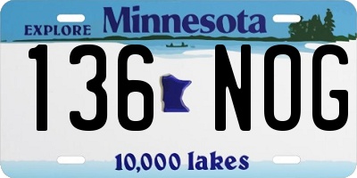 MN license plate 136NOG