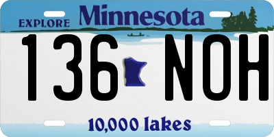 MN license plate 136NOH