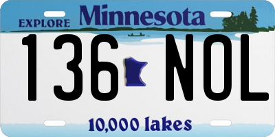 MN license plate 136NOL