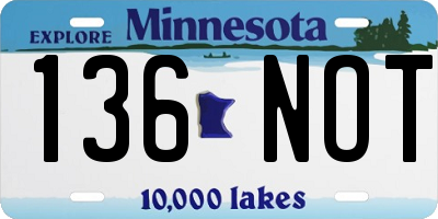 MN license plate 136NOT