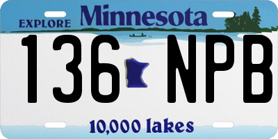 MN license plate 136NPB