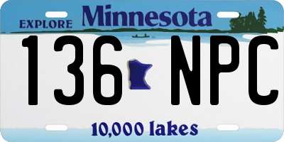 MN license plate 136NPC