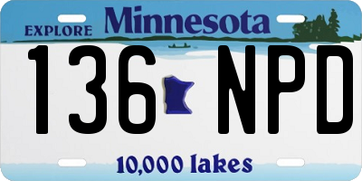 MN license plate 136NPD