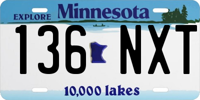 MN license plate 136NXT
