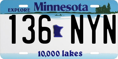 MN license plate 136NYN