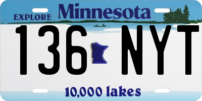 MN license plate 136NYT