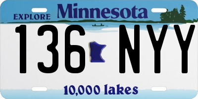 MN license plate 136NYY