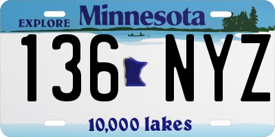 MN license plate 136NYZ