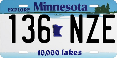 MN license plate 136NZE