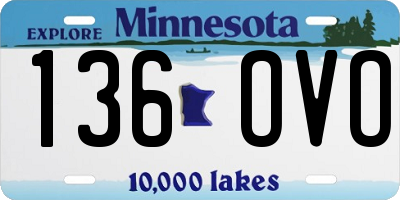 MN license plate 136OVO