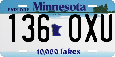 MN license plate 136OXU