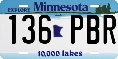 MN license plate 136PBR