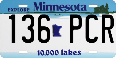 MN license plate 136PCR