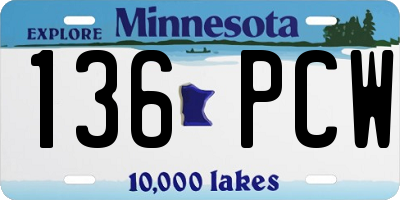 MN license plate 136PCW