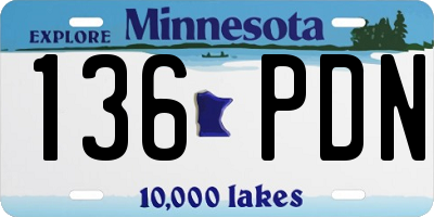 MN license plate 136PDN