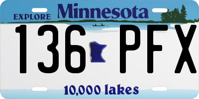 MN license plate 136PFX
