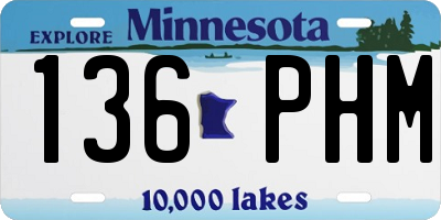 MN license plate 136PHM