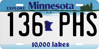 MN license plate 136PHS
