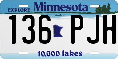MN license plate 136PJH