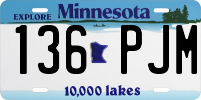 MN license plate 136PJM