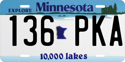 MN license plate 136PKA