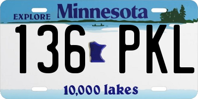 MN license plate 136PKL