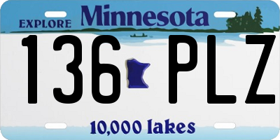 MN license plate 136PLZ