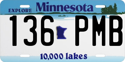MN license plate 136PMB