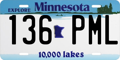 MN license plate 136PML