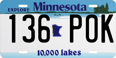 MN license plate 136POK