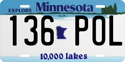 MN license plate 136POL