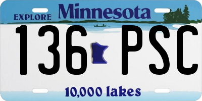 MN license plate 136PSC