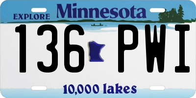 MN license plate 136PWI