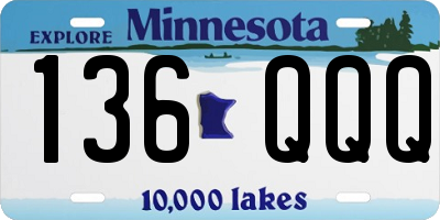 MN license plate 136QQQ