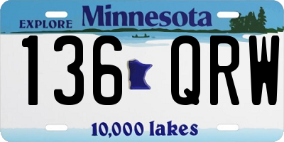 MN license plate 136QRW