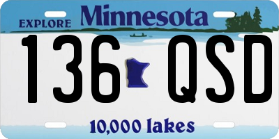 MN license plate 136QSD