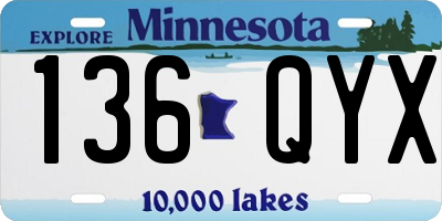 MN license plate 136QYX