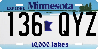 MN license plate 136QYZ