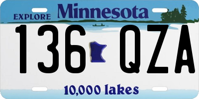MN license plate 136QZA