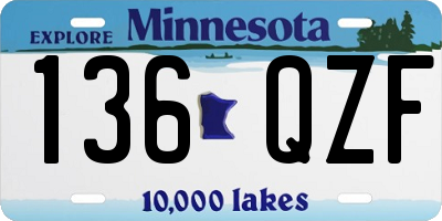 MN license plate 136QZF