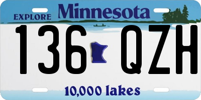 MN license plate 136QZH