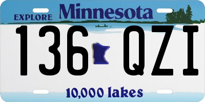 MN license plate 136QZI