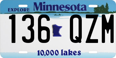 MN license plate 136QZM