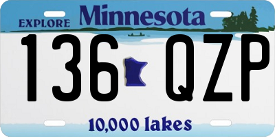 MN license plate 136QZP