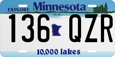 MN license plate 136QZR
