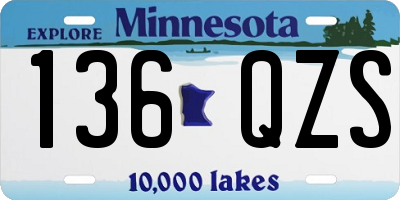 MN license plate 136QZS